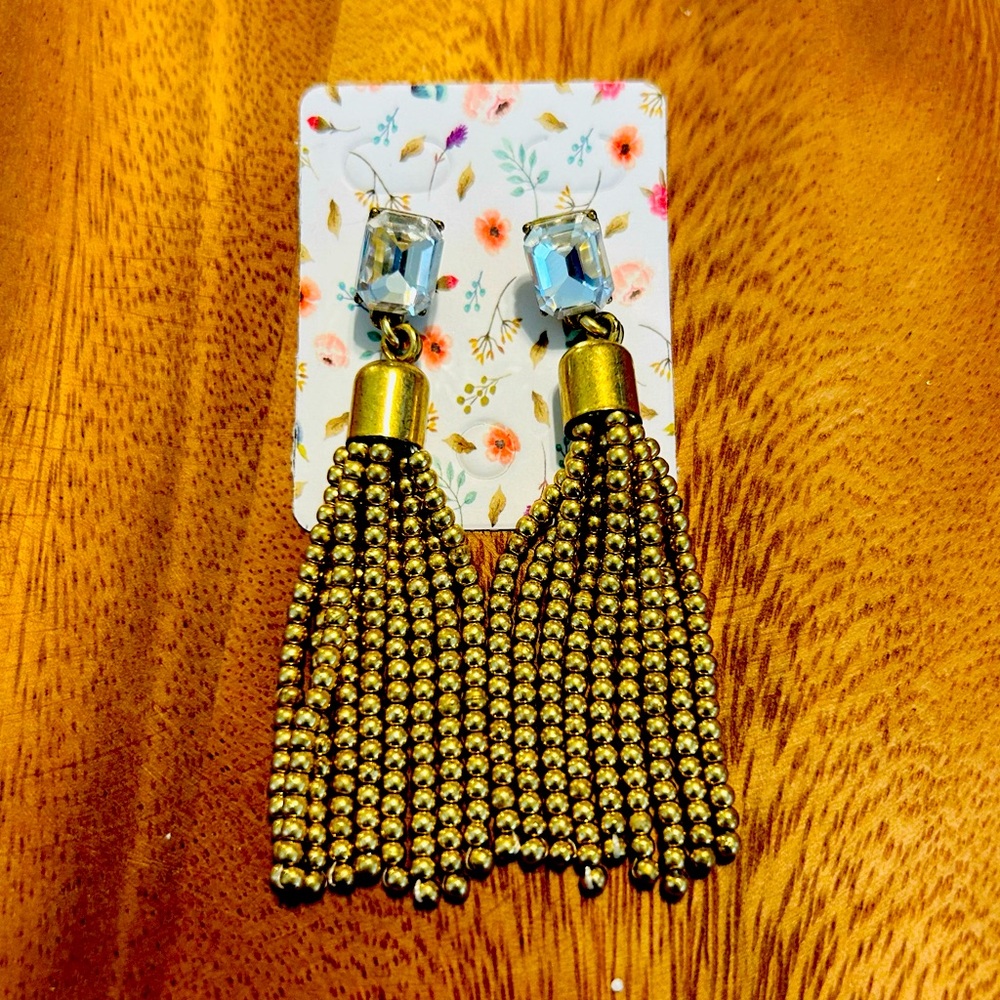 J. Crew Gold Tassel Earrings